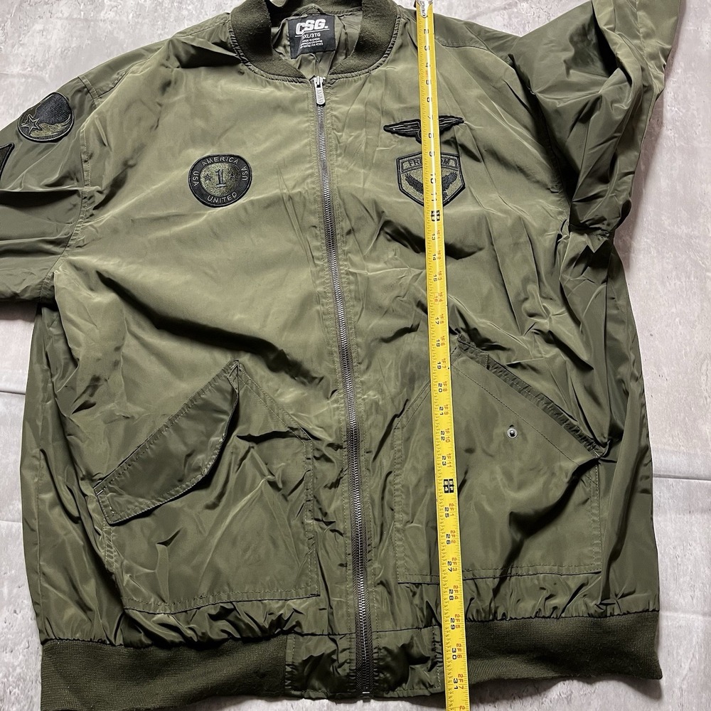 CSG Champs USA Green Flight Windbreaker Jacket Men's Size 3XL Patches - Picture 8 of 12